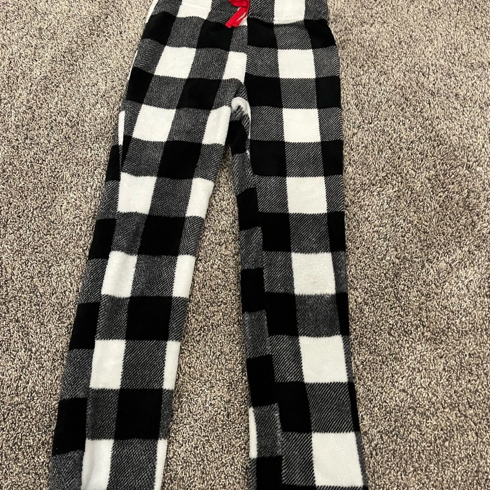 Plaid Kids Bottoms in Black and White